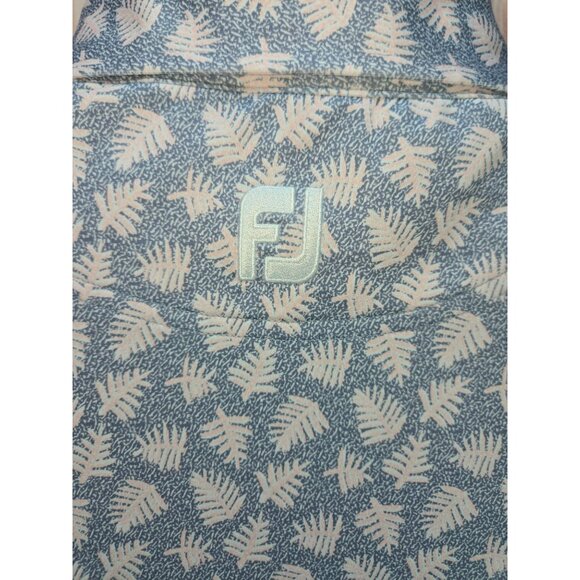 FootJoy Mens XL Polo Shirt Blue & Pink Leaf Print - Picture 7 of 8